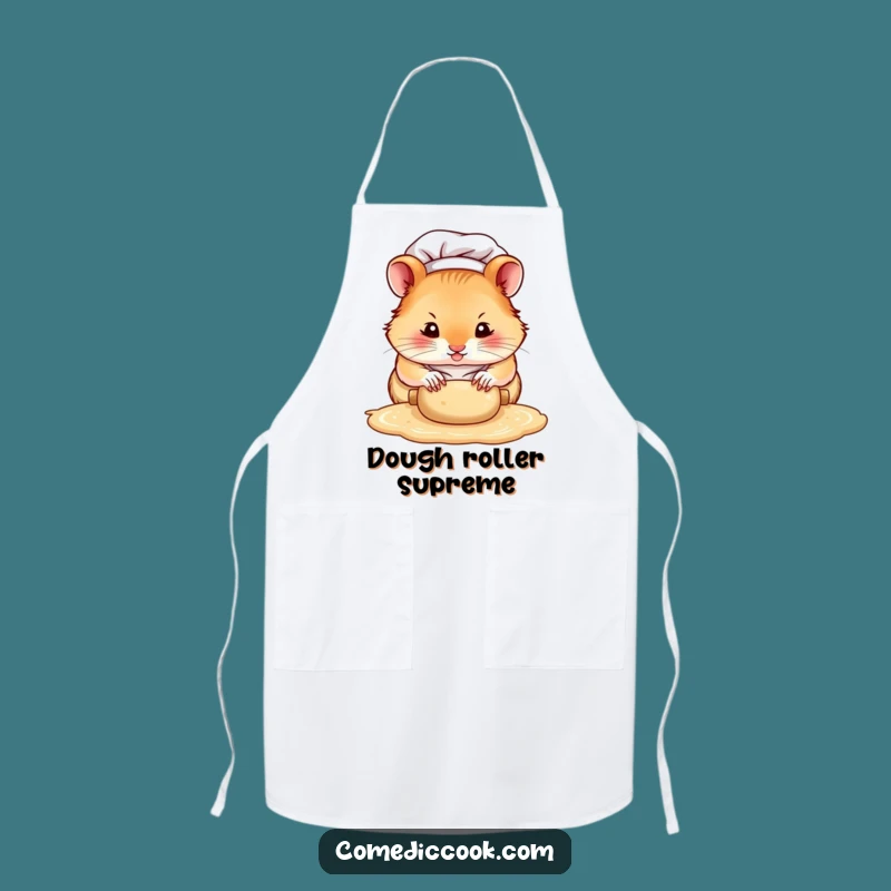 Funny Hamster Chef Apron: Roll Dough with Intense Focus and Tiny Paw Perfection