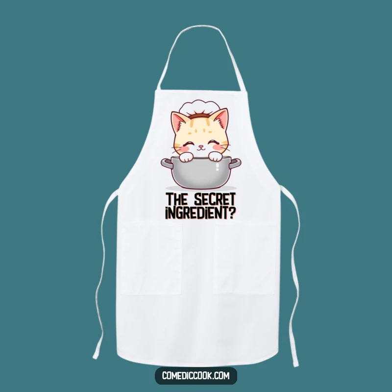 Funny Kawaii Cat Chef Apron - Curious Kitchen Explorer Wear, Perfect Funny Gift