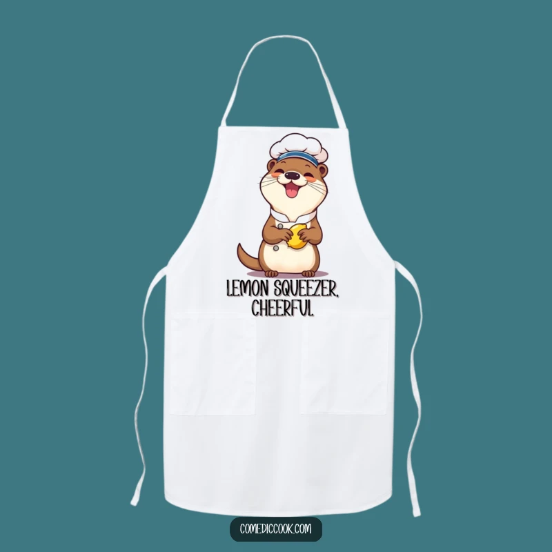 Funny Otter Chef Apron: Squeeze Lemons with Giggles and Zesty Flair