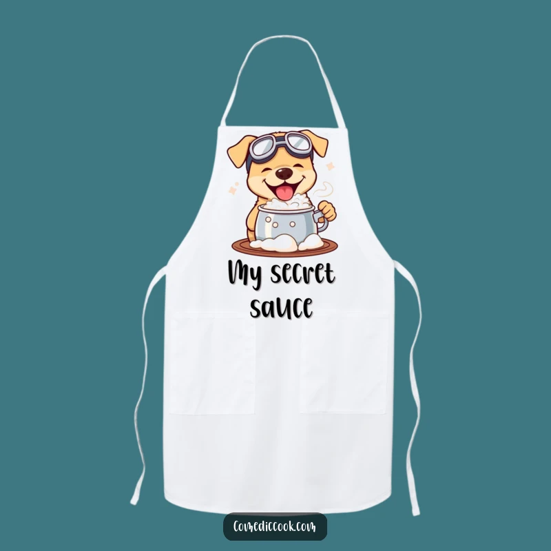 Funny Goggled Dog Apron: Cook Safely with Culinary Canine Charm