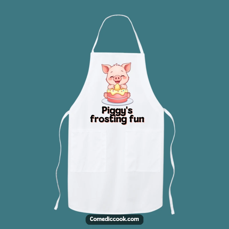Funny Piglet Frosting Cake Apron: Hilarious Protection for Sweet Bakers