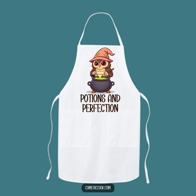 Funny Wise Owl Chef Apron: Stirring Potions with Style, Hilarious Kitchen Gift