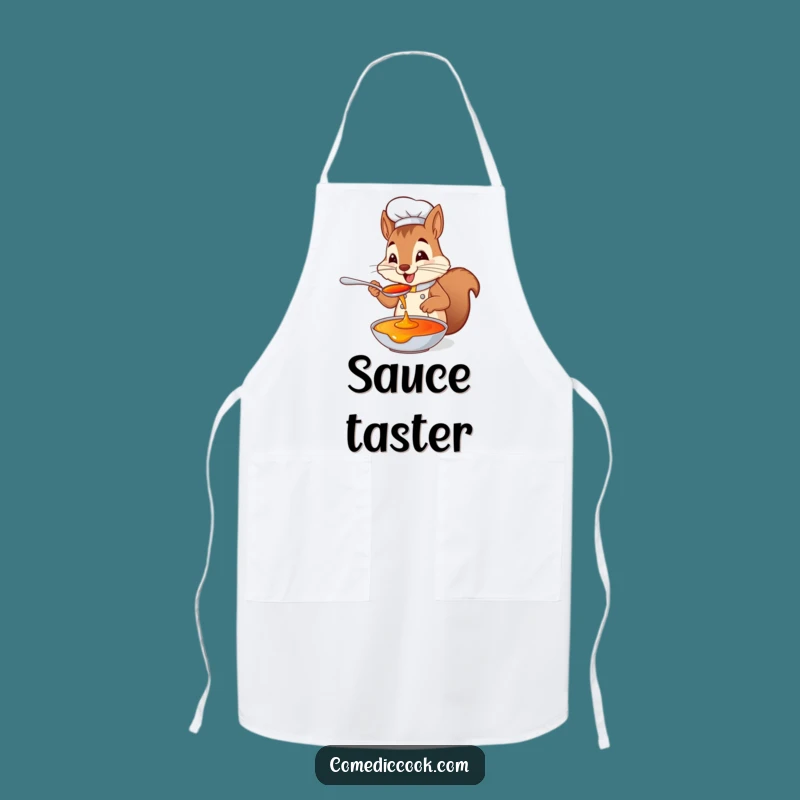 Funny Squirrel Chef Apron: Tasting Sauce Chef, Protects Clothes & Delivers Flavor, Perfect Funny Gift!