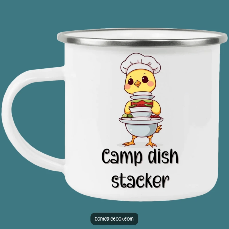 Funny Chick Chef Camping Mug: Balancing Camp Life, Adventure-Ready Gift