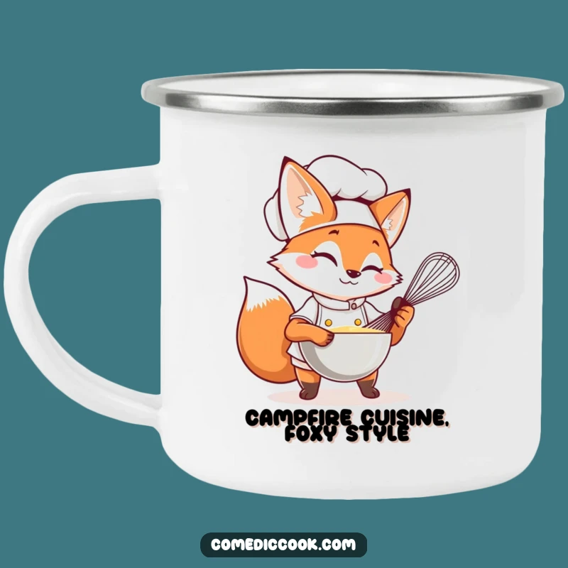 Funny Fox Chef Camping Mug: Your Witty Companion for Outdoor Brews