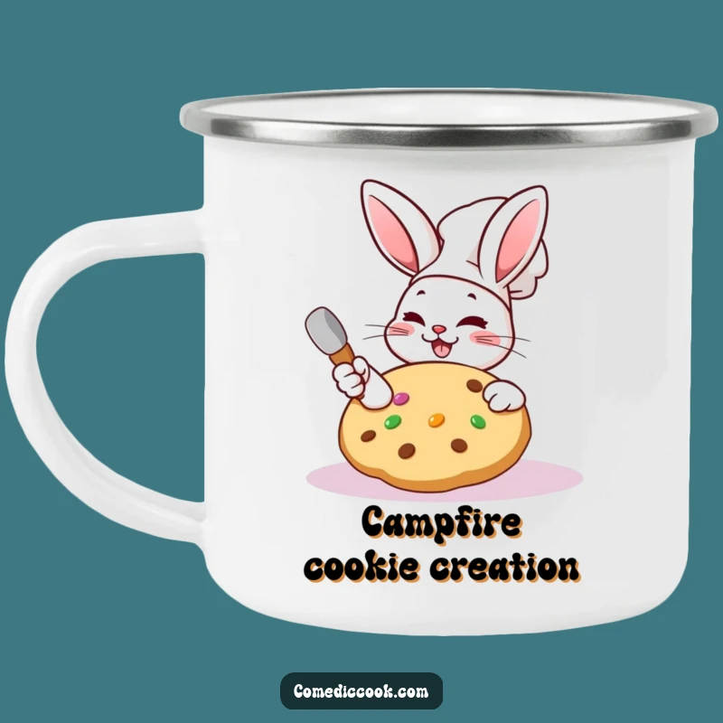 Funny Kawaii Rabbit Chef Camping Mug: Outdoor Baker Buddy, Rugged Funny Gift