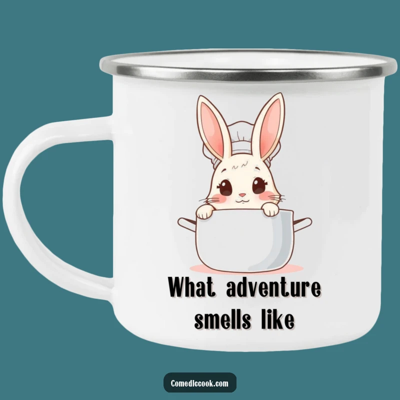 Funny Rabbit Chef Camping Mug: Outdoor Culinary Curiosity, Perfect Humorous Gift