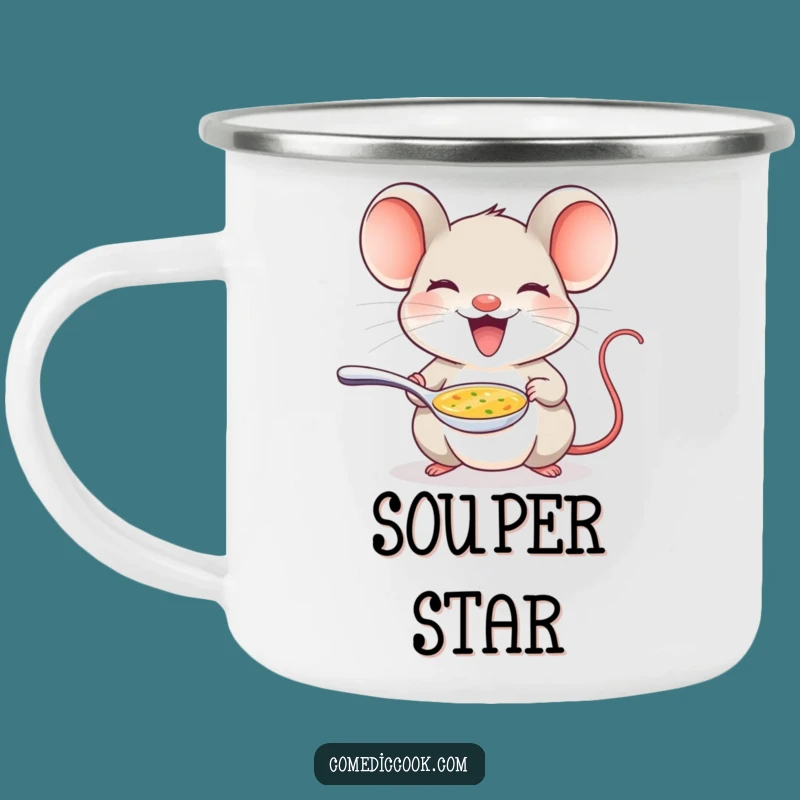 Funny Mouse Chef Camping Mug: Enjoy Soup Outdoors