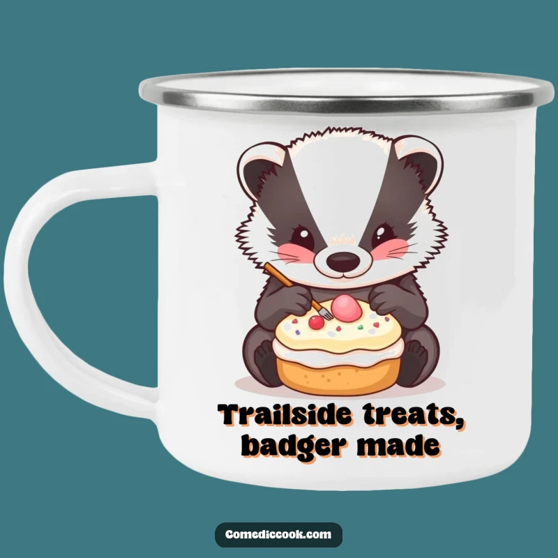 Funny Badger Decorator Camping Mug: Your Companion for Detailed Sips