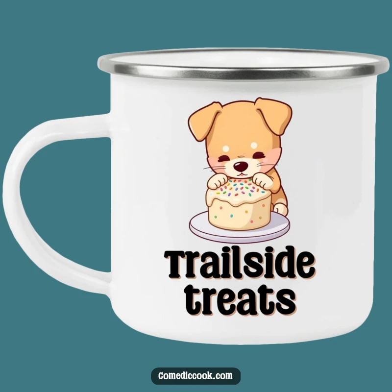 Funny Cake Decorating Dog Camping Mug: Durable & Sweet Humor for Outdoor Bakers