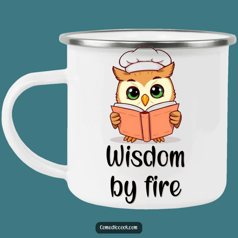 Funny Owl Chef Camping Mug: Wise Adventures Await