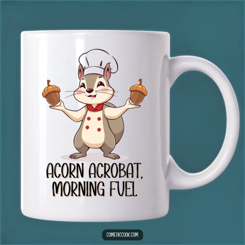 Funny Squirrel Chef Juggling Acorns Mug: The Perfect Nutty Gift for Kitchen Comedians