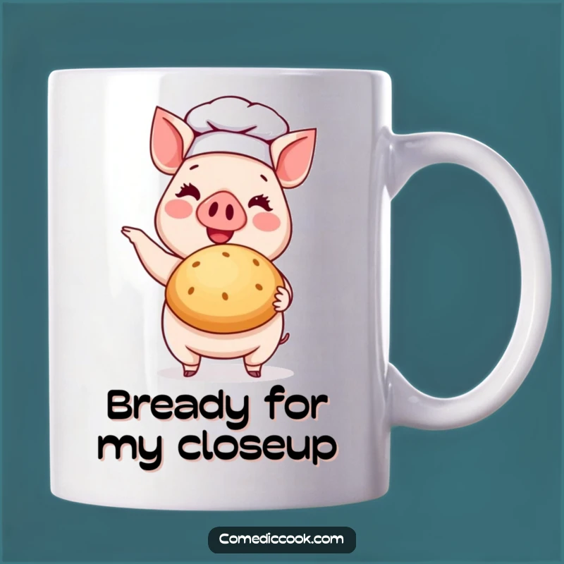 Funny Pig Chef Mug: Cheerful Baker with Bun - Delicious Gift