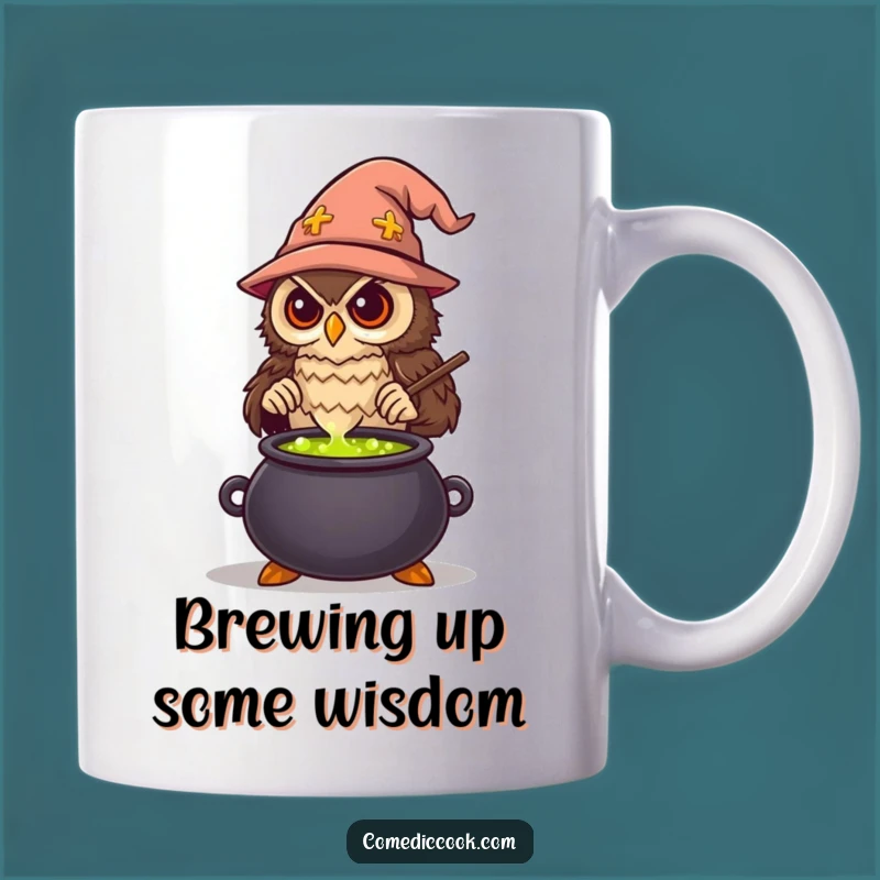 Funny Wise Owl Chef Mug: Magical Potion Brewing, Perfect Gift for Kitchen Wizards