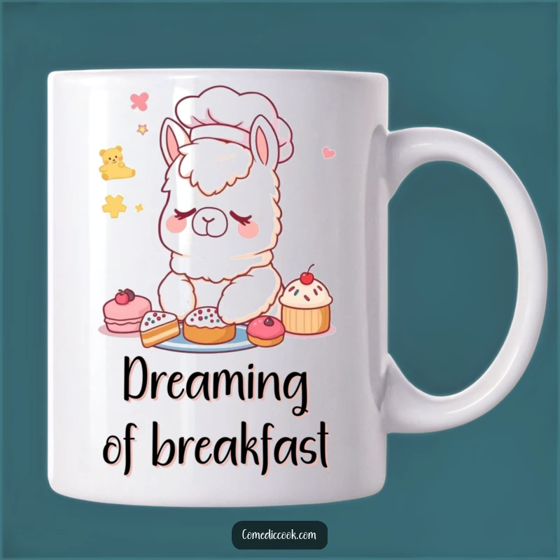Funny Alpaca Chef Mug: Sleepy Pastry Dreamer - Sweet Gift