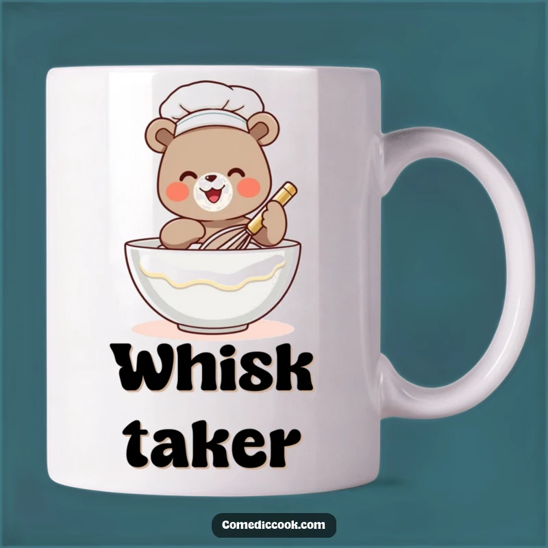 Funny Bear Chef Mug: Adorable Tiny Chef Whisking Batter, Perfect Funny Gift for Bakers!