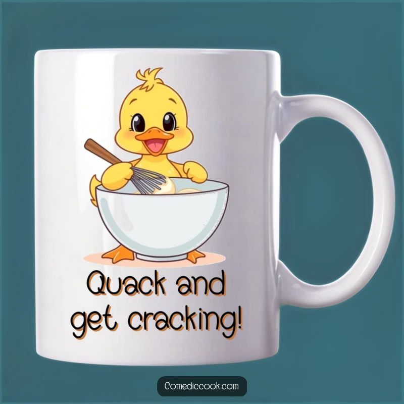 Funny Duckling Baker Mug: Cheerful Whisking Chef Gift for Baking Lovers