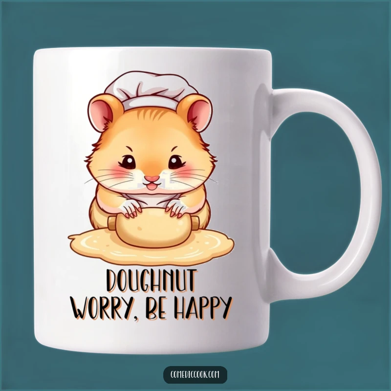 Funny Hamster Chef Mug: Intense Dough Rolling Focus for Tiny Pawed Bakers