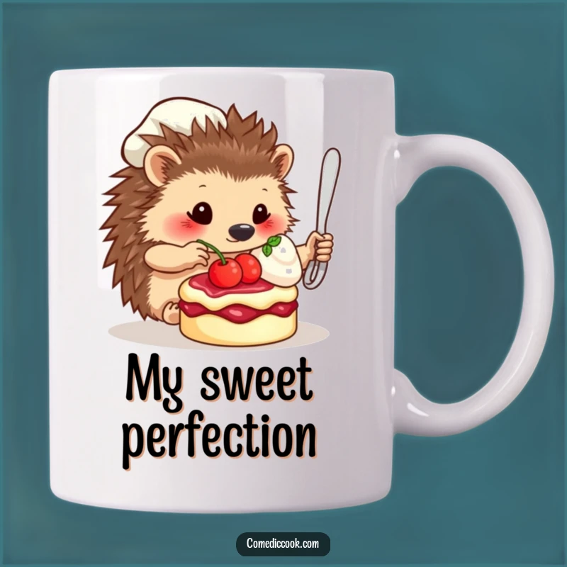 Funny Hedgehog Chef Mug: A Gourmet Dessert Delight for Baking Fans