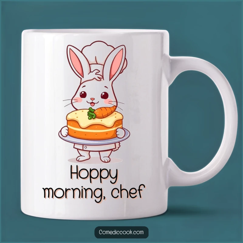 Funny Rabbit Chef Carrot Cake Mug: Hilarious Baking Gift for Cake Lovers