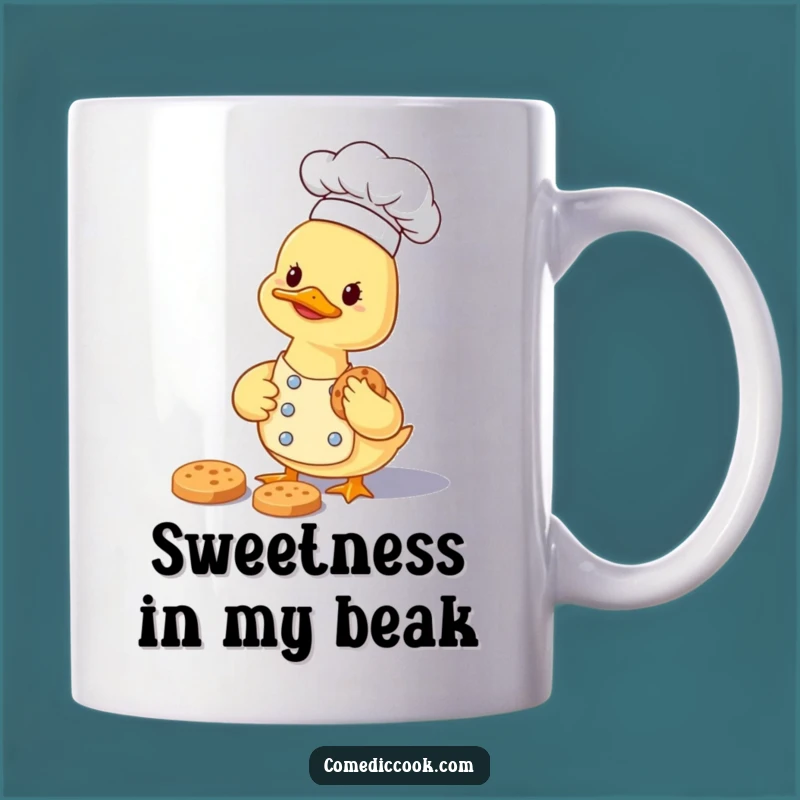 Funny Smiling Duckling Chef Mug: Cookie Delight, Hilarious Kitchen Gift
