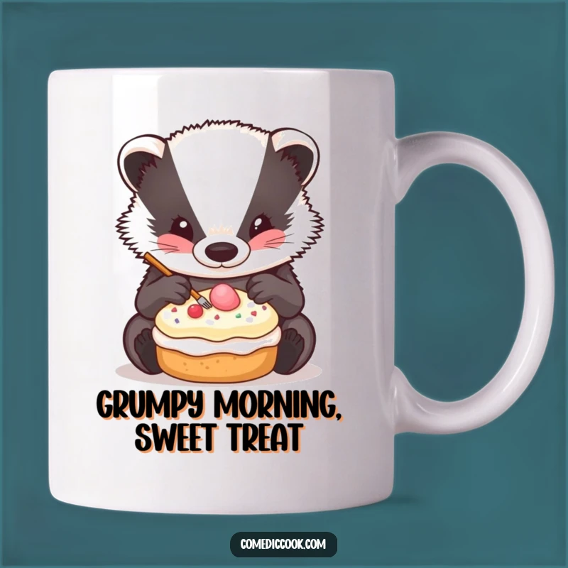 Funny Badger Decorator Mug: A Detailed Gift for Perfectionists & Pastry Lovers