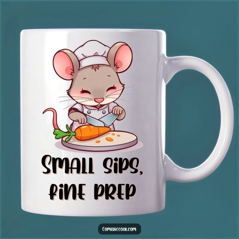 Funny Mouse Chef Mug: Precision Slicing Humor for Culinary Enthusiasts!