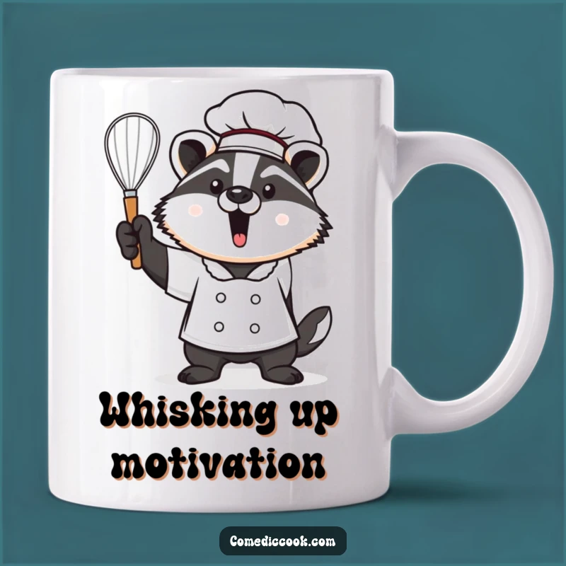 Funny Kawaii Badger Chef Whisk Mug - Proud Baker Gift for Culinary Enthusiasts