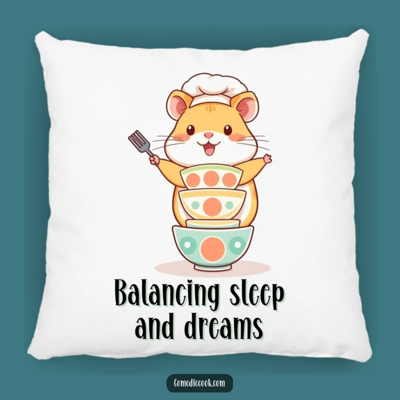 Funny Kawaii Hamster Chef Pillow - Cozy Playful Baker Cushion, Perfect Funny Gift