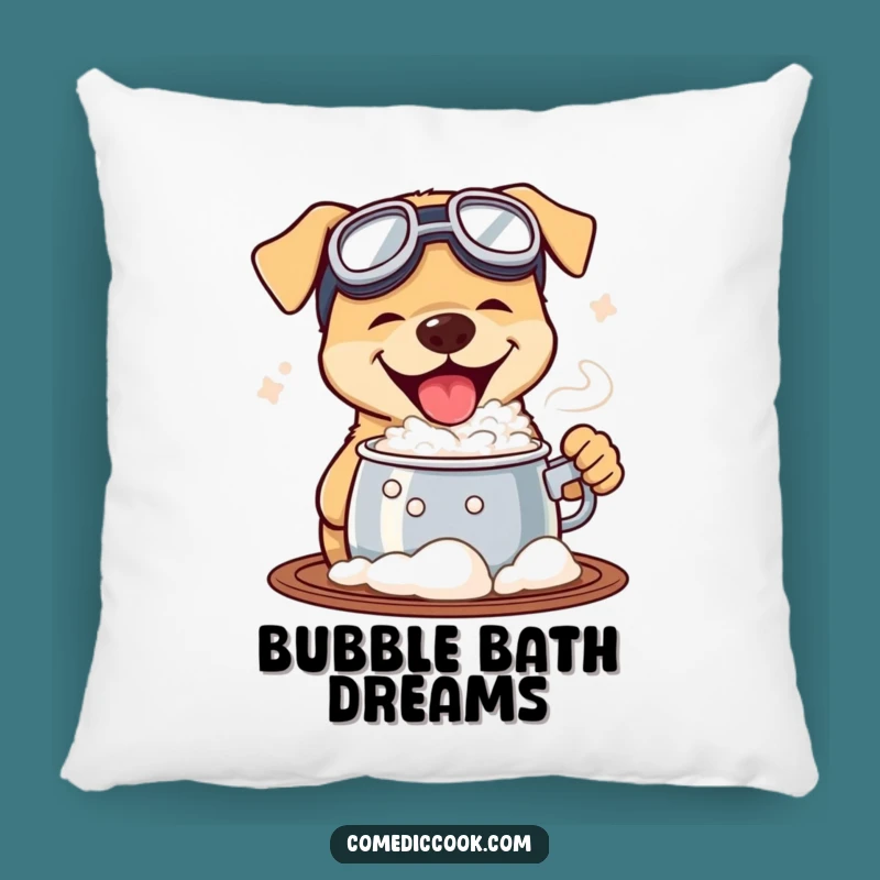 Funny Goggled Dog Pillow: Cozy & Humorous Accent for Adventurous Spaces