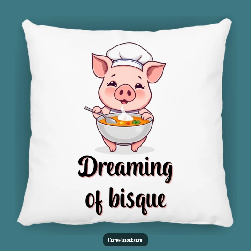 Cuddle Up with Comedy: Funny Pig Chef Soup Pillow for Cozy Laughs