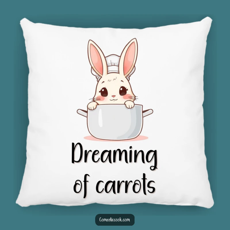 Funny Rabbit Chef Pillow: Cozy Culinary Curiosity Accent, Perfect Humorous Gift