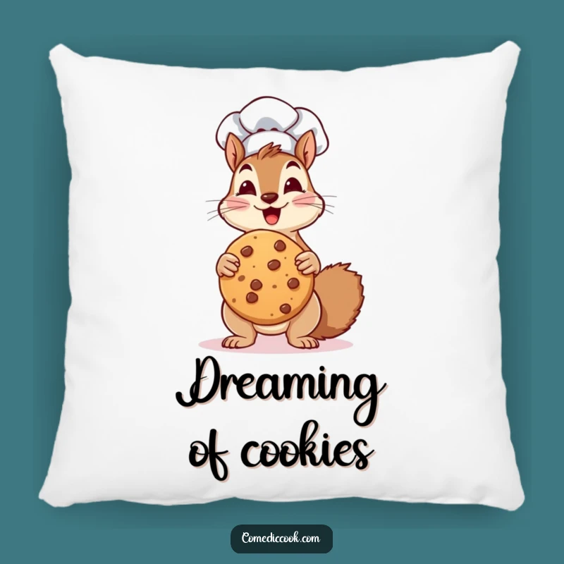 Funny Squirrel Cookie Pillow: Cozy Comfort with a Chef Critter, Perfect Funny Gift!