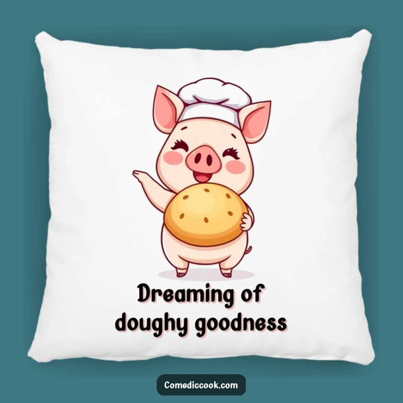 Funny Pig Chef Pillow: Cheerful Baker's Bun - Cozy Decor Gift
