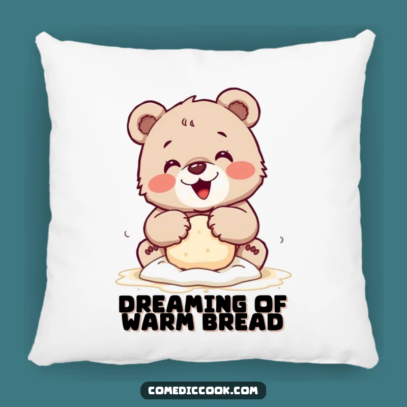 Funny Bear Cub Baking Pillow: Snuggle with Sweet Comfort