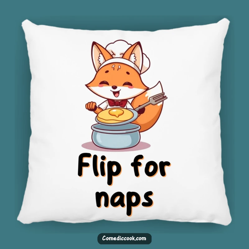 Funny Fox Chef Pancake Pillow: Cozy Culinary Flair, Perfect Humorous Gift