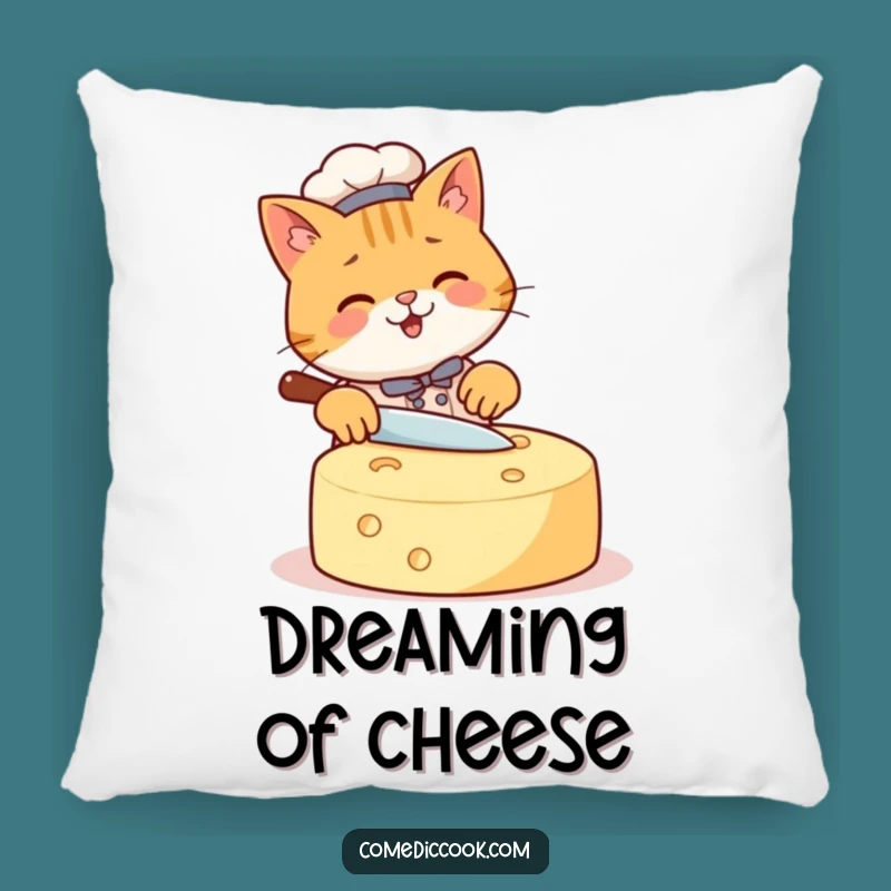 Funny Cat Chef Pillow: Cozy Cheese Vibes, Soft & Hilarious Gift for Cat Lovers