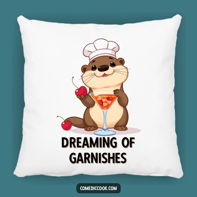 Funny Otter Chef Pillow: Cozy Comfort Meets Playful Mixology!