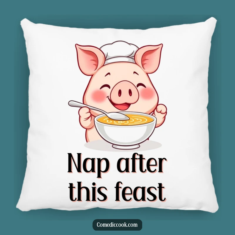 Funny Pig Chef Pillow: Cozy Up with Culinary Comedy and Comfort!