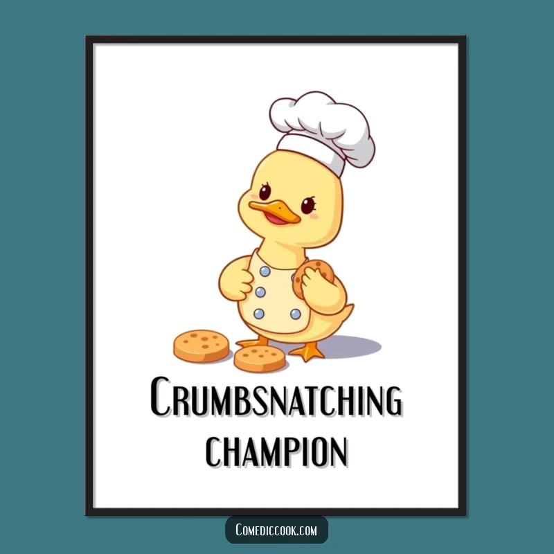 Funny Duckling Chef Digital Art: Cookie Print, Hilarious Gift Download