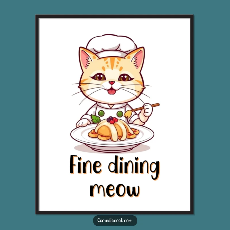 Digital Funny Cat Chef Art Print: Instant Hilarious Culinary Decor