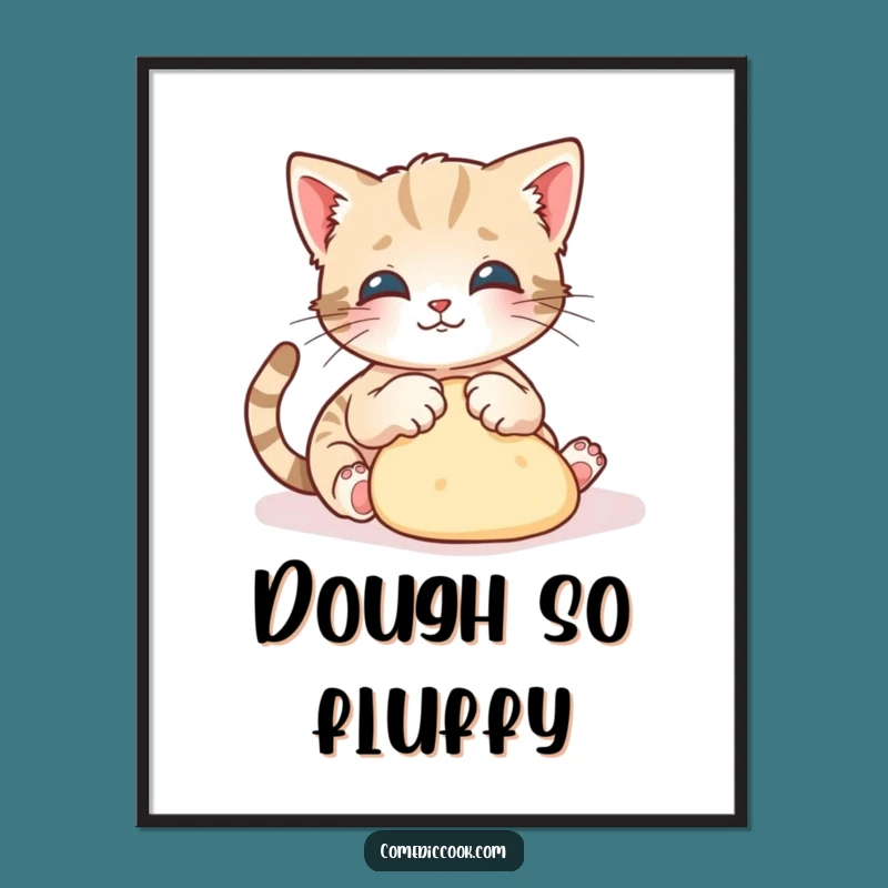 Funny Kitten Baker Digital Art Print: Instant Adorable Decor