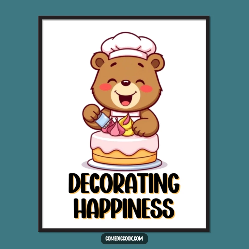 Funny Bear Chef Digital Art: Instant Sweet Decor
