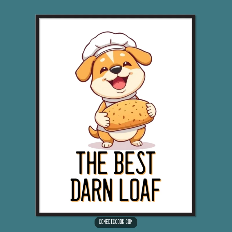 Funny Dog Chef Digital Art: High-Quality Canine Baking Humor for Your Walls!