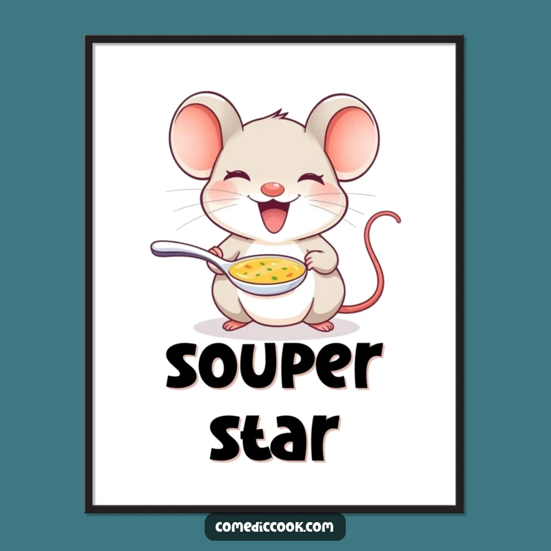 Funny Mouse Chef Digital Art Print: Instant Culinary Charm