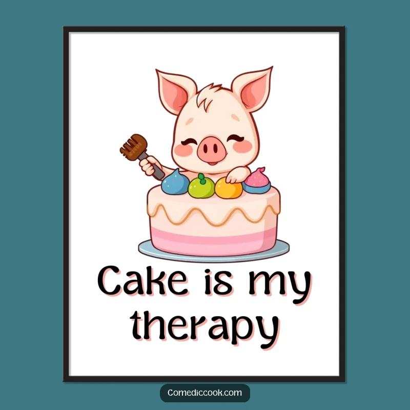 Funny Piglet Digital Art: Hilarious Cake Decorating Printable Decor