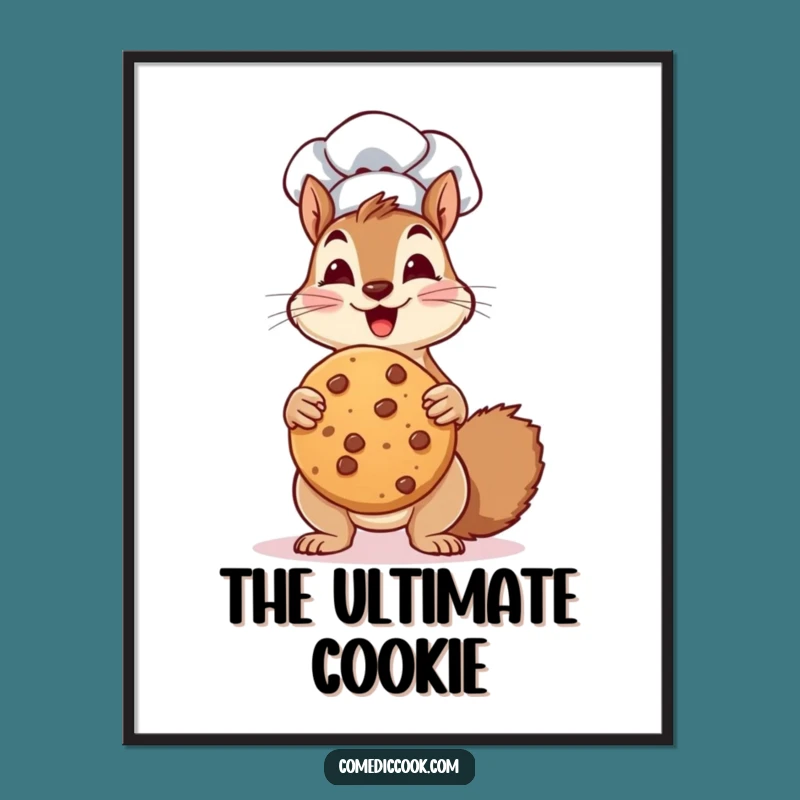 Funny Squirrel Chef Digital Print: Instant Baking Art, Perfect Funny Gift!