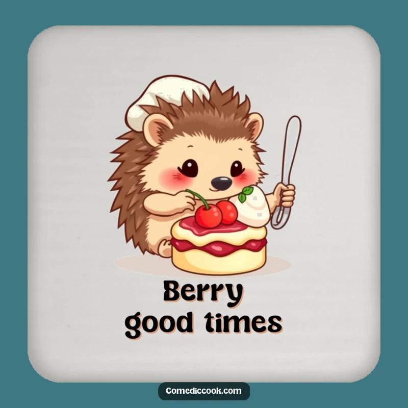 Funny Hedgehog Chef Coaster: Protect Surfaces with Culinary Style