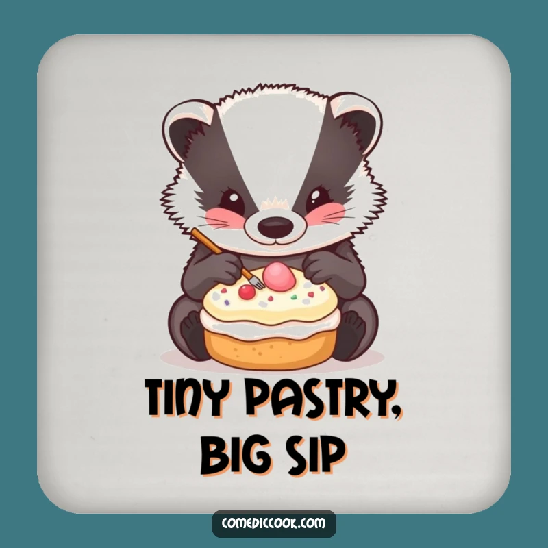 Funny Badger Decorator Drink Coaster: Protect Surfaces with Detailed Style