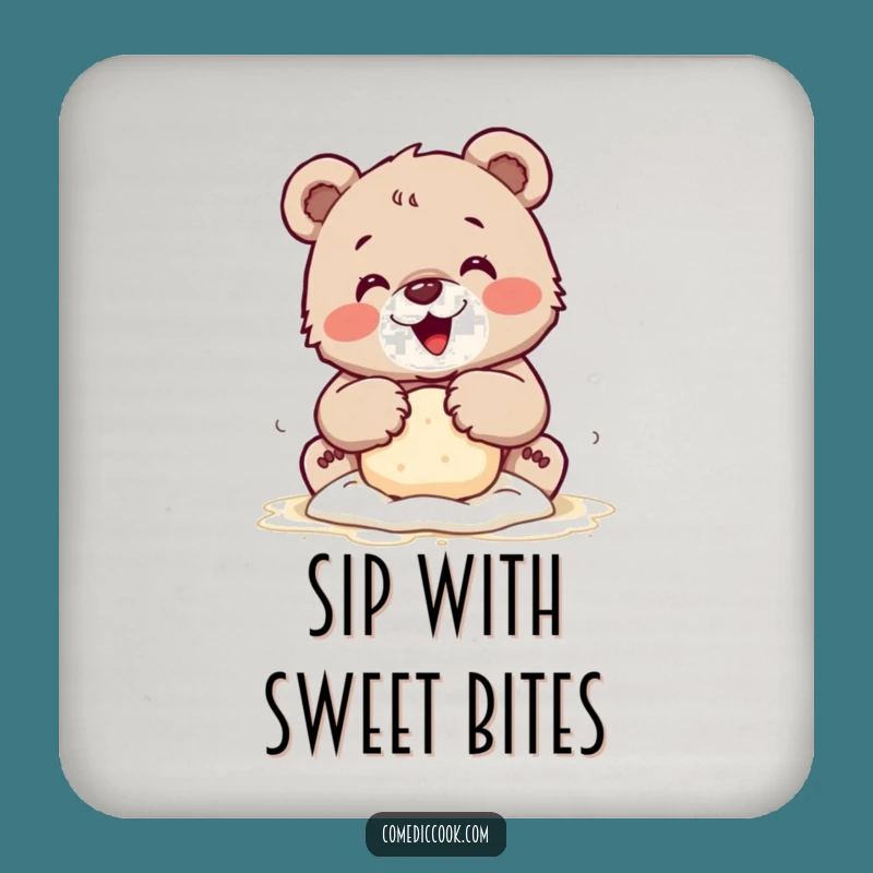 Funny Bear Cub Baking Coasters: Protect Surfaces with Sweet Charm